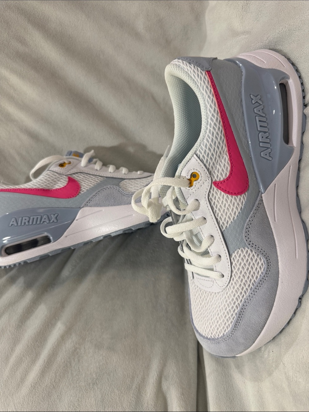 Nike Women's White, Gray & Hot Pink Air Max Sneakers